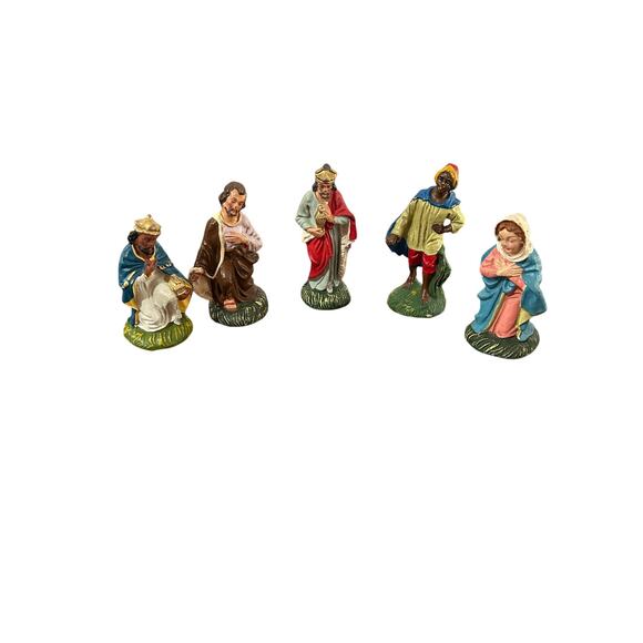Vintage Paper Machete Nativity Scene Figures Set of 5! - Picture 1 of 16